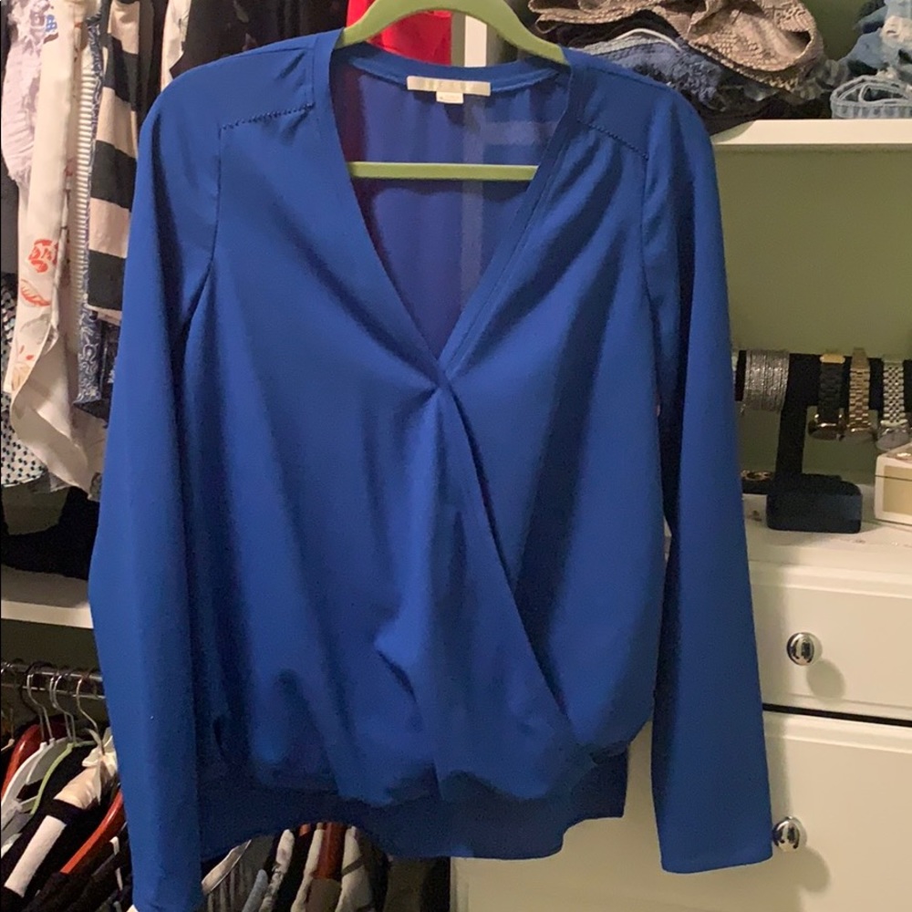 Bright blue blouse